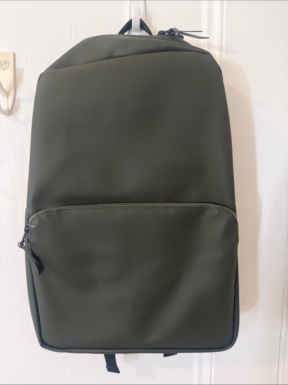 RAINS Olive Green Waterproof Backpack